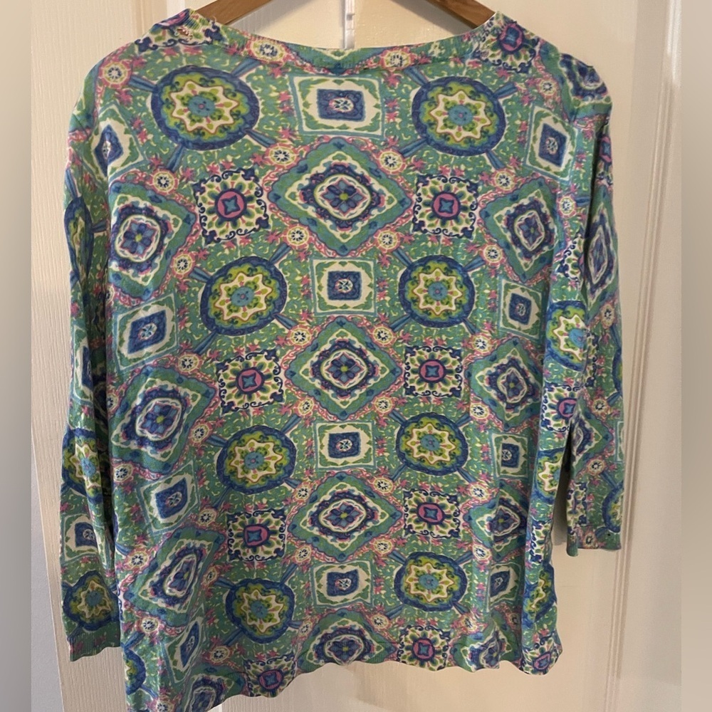Talbots Colorful Patterned Cardigan - Picture 3 of 6